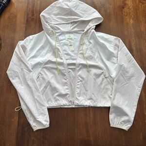 Aerie Light Cream Hooded Utility Jacket